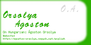 orsolya agoston business card